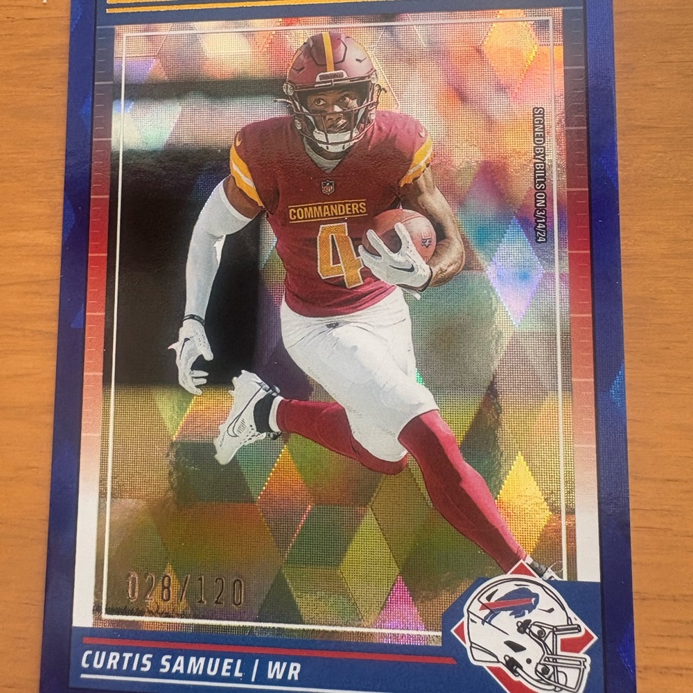 2/$15 NFL Trading Card - Curtis Samuel /120 | Blue, Red, and Gold